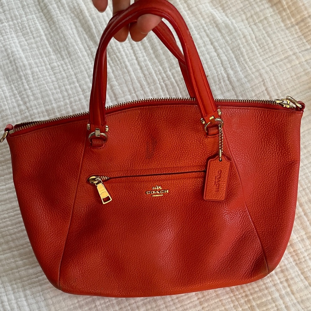 Coral COACH handbag